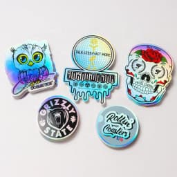 100PCS Custom Holographic Stickers Waterproof Vinyl Customized Label LOGO Cartoon Decoration Personalized Sticker For Business