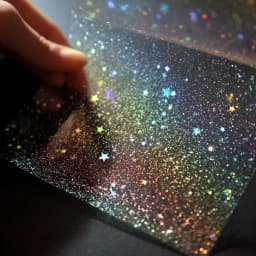 50pcs Holographic Sticker Paper 2.9 X 4.1 Inch Clear Vinyl Self-Adhesive Waterproof Transparent Cold Laminating Film for Crafts