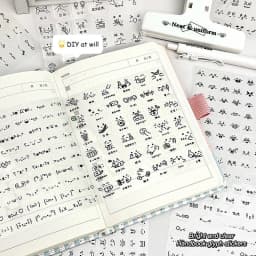 Steve Random 2pcs Cute PET Transparent Emoticon Stickers Journal Decorative Stickers