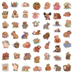 10/30/50PCS Cute Capybara PVC Sticker Aesthetic Decoration Scrapbooking Sketchbook Korean Stationery School Supplies