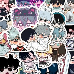 56 Pcs/Set Anime Alien Stage Q Version Stickers - Adorable Character Waterproof Decals Perfect Gift for Fans