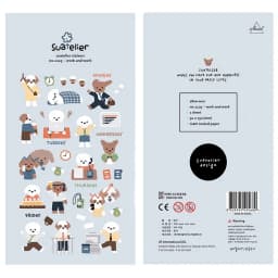 1 Pc Suatelier Series Cute Cartoon Decorative Stickers Transparent PVC Scrapbooking Stickers Korean Gift Stationery