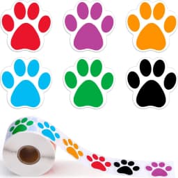 50-500pcs Dog Cat Bear Paw Labels Stickers 1inch Colorful Paw Print Stickers For Laptop Reward Sticker Stationery For Student