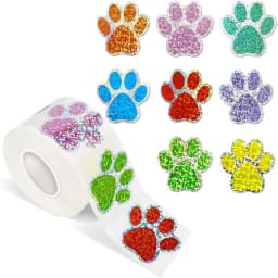 50-500pcs Dog Cat Bear Paw Labels Stickers 1inch Colorful Paw Print Stickers For Laptop Reward Sticker Stationery For Student