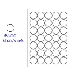 Diam 15mm to 90mm A4 Size Circle Sticker Paper Matte White Dots Label Sticker Round Die Cut Printer Stickers Paper 10 Sheets