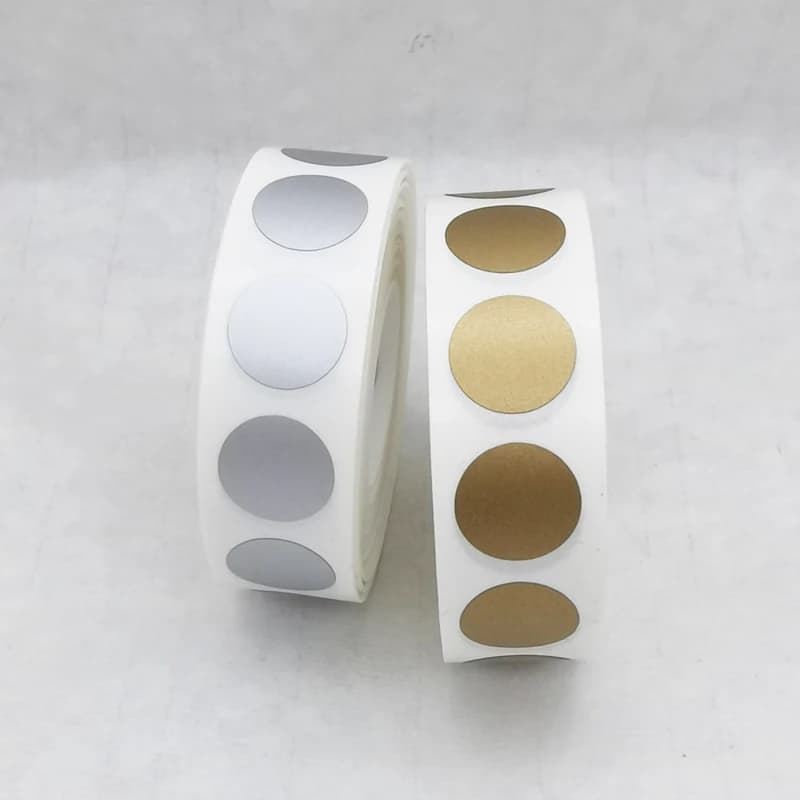 1000PCS 0.5" Inch, 12.5mm Small Round Golden Or Silvery Or Black Scratch Off Stickers Promotional Games Favors