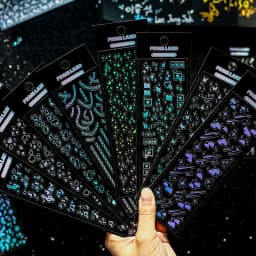 MOHAMM 12 Sheets Waterproof Glittering Laser Stars Dot Decorative Stickers for Scrapbooking DIY Photo Card Decoration Collage