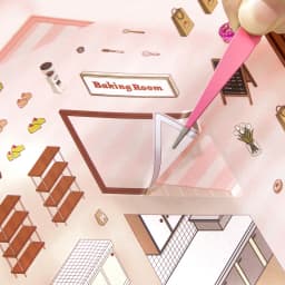 Kawaii 3D Cartoon Shop Style Cake Management Miniature Scene Stickers DIY Handmade Stacking Scrapbook Stickers Children Gifts 