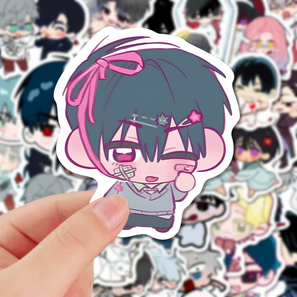 56 Pcs/Set Anime Alien Stage Q Version Stickers - Adorable Character Waterproof Decals Perfect Gift for Fans