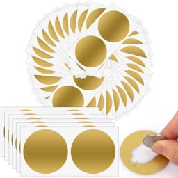 50pcs/ Pack 2" Inch, 50mm Gold Silver Scratch Off Stickers Labels for Lottery Tickets DIY Raffle Card Creating