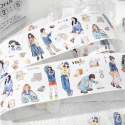 Journal GO 6x200cm Kawaii Scrapbooking Character Masking Tape Decor Diary Album Aesthetics Stationery Junk Journal Tape Stickers