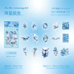 30pcs/1lot Kawaii Scrapbook Sticker Blues Dream Painting Scrapbooking Supplies Planner Decorative Stationery Sticker