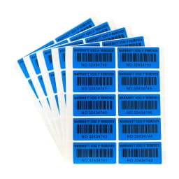Blue 100pcs Warranty protection sticker (40X20mm) Secure seal tamper-proof serial number QR code sticker Void open seal label