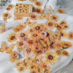 60 pcs/Box Gorgeous Flower PET Stickers Hand account DIY Scrapbooking Collage Decor Junk Journal Supplies Sticker Stationery