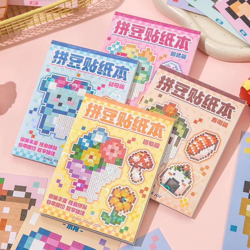 Cute Cartoon Mini Bean Die Cut Stickers Book - 23/92 Sheets Handmade Dairy Stickers Decorative Scrapbooking Japanese Stationery