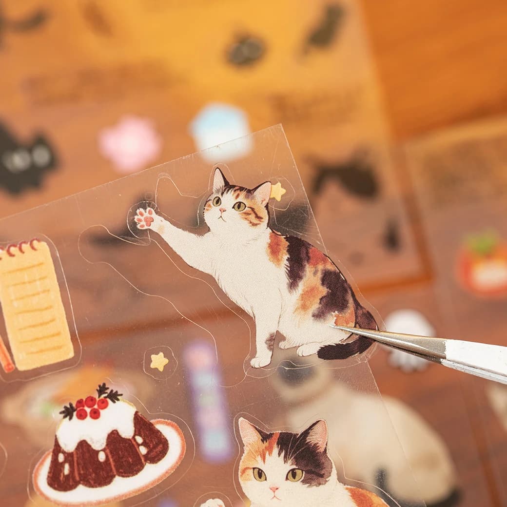 20sheets Kawaii Corner Cat Series Cartoon Die cut Stickers Book DIY Diary Phone Case Scrapbook Material Cute Stationery Stickers