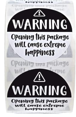 500Pcs/roll Black White Adorable Warning Sticker Labels Extreme Happiness Labels for Business Gift Wrapping Decoration