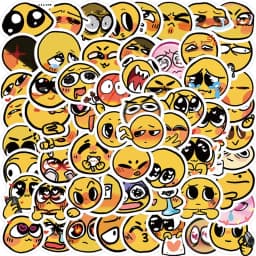 10/30/60PCS Cute Mood Yellow Sticker Aesthetic Korean Stationery PVC Decoration Scrapbooking School Supplies