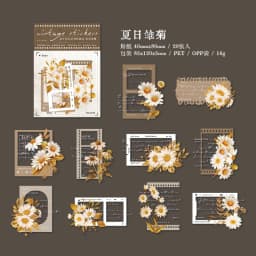 JIAMEI 30pcs/pack Transparent PET Flower Stickers Retro Film DIY Scrapbooking Decor Junk Journal Supplies Sticker Stationery