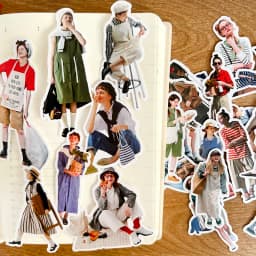 26pcs Cute Fashion Street Shooting Women's Magazine Stickers Spring Summer Daily Wear Hand-Held Account Diary Collage Material