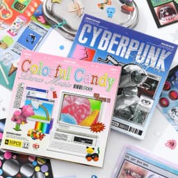 JIAMEI 30sheets Retro and Future Series Kawaii Ins Die Cutting Font Stickers Book DIY Diary Clipbook Aesthetics Stickers