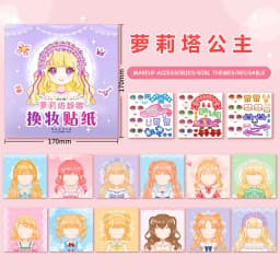 1set Toy Puzzle Stickers Reusable for Girls Cartoon Princess Make a Face Stickers Handicrafts Creative Kids Stickers