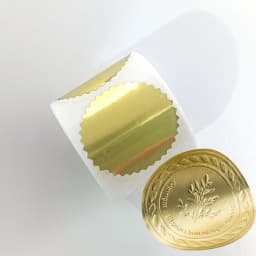 2 Inch Color Blank Gear Embosser Sticker Golden Glossy Embossing Stamp Sticker Seal Package for Gift Scrapbook Sealing Sticker