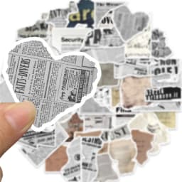 10/30/52PCS Vintage Newspaper PVC Sticker Aesthetic Korean Stationery School Supplies DIY Decoration Scrapbooking