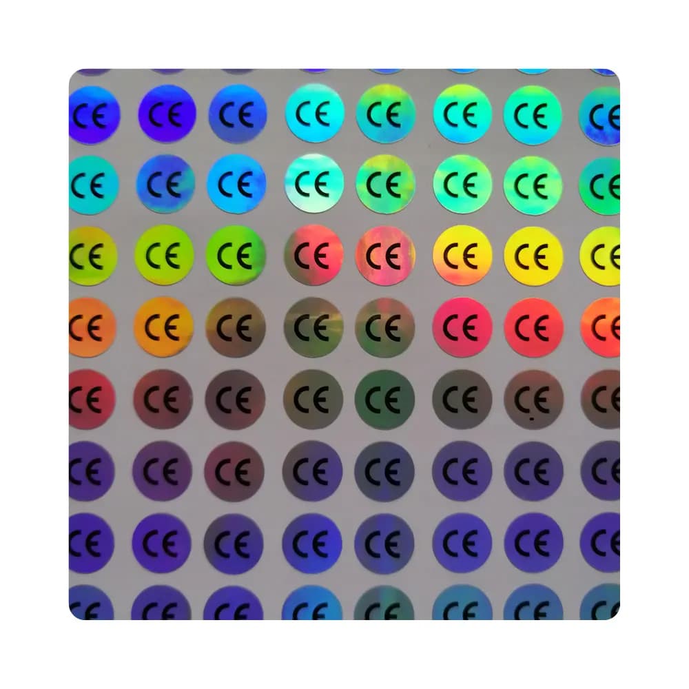 500pcs 10MM DIAMETER Hologram Base CE Stickers Waterproof PET Label