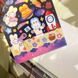 Korean Import Original BONITO Kawaii Rabbit Travel In Space Paper Stickers Scrapbooking Diy Journal Stationery Sticker Gift