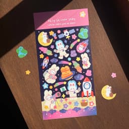 Korean Import Original BONITO Kawaii Rabbit Travel In Space Paper Stickers Scrapbooking Diy Journal Stationery Sticker Gift