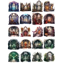 20Pcs/Pack Vintage Castle Sticker DIY Craft Scrapbooking Album Junk Journal Decorative Stickers