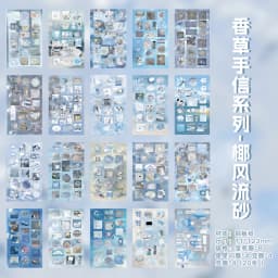 20sheets Vanilla Handletter Series Kawaii Flash Film Die Cutting Stickers Book DIY Diary Scrapbook Stationery Stickers