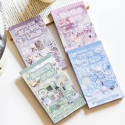 20sheets Vanilla Handletter Series Kawaii Flash Film Die Cutting Stickers Book DIY Diary Scrapbook Stationery Stickers