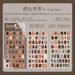 Journal GO 2pcs English Alphabet Number Symbol Stickers Vintage Scrapbook Aesthetic Journaling Supplies Kit Retro Letter Sticker