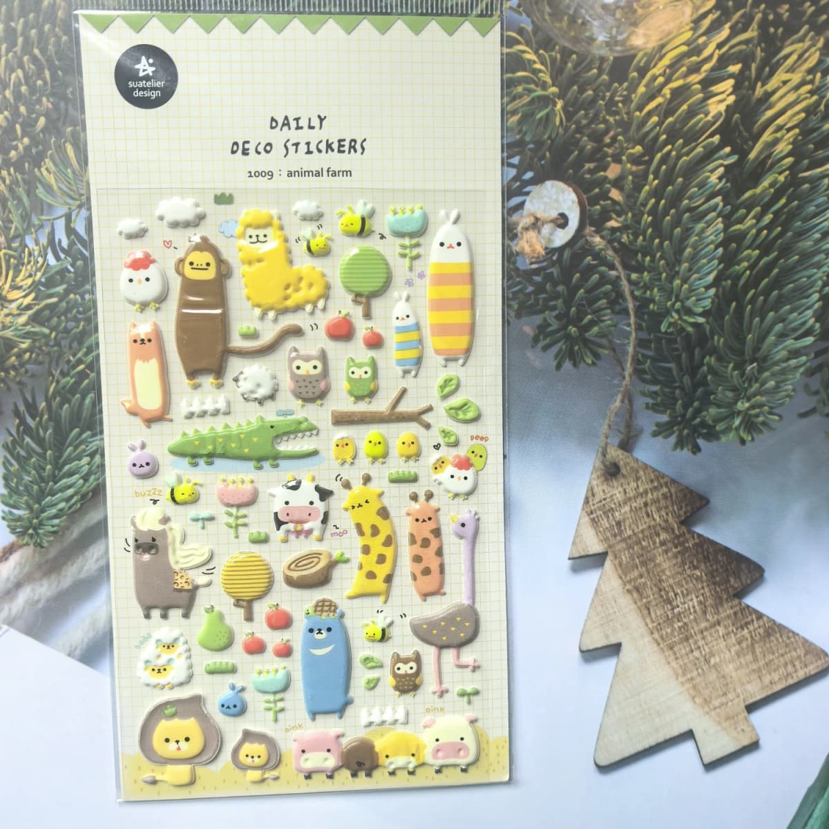 Korean Import Suatelier Cartoon Animals Farm Puffy 3D Stickers Diy Diary Stationery Stickers School Office Supplies 1009