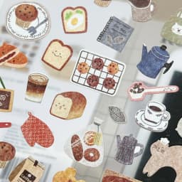 Korean BONITO Nature Life Bread House Coffee Paper Stickers Scrapbooking Diy Journal Diary Cute Stationery School Sticker Gift