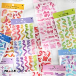 Colorful Ribbon Adhesive Stickers for Scrapbooking Journaling Art & Craft DIY Decoration Labels for Planner Diary Book
