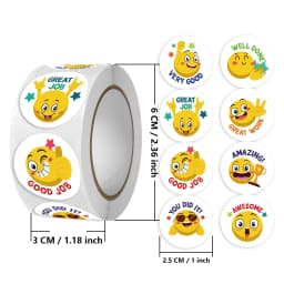 500Pcs Reward Stickers Motivational Stickers Roll for School Reward Students Teachers Cute Animals Stickers Labels