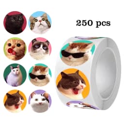 250Pcs/1Rolls Animal Reward Sticker Fun MotivationSticker for School Teacher Student Stationery Stickers Kids