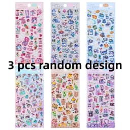 3 pcs/6pcs Colorful Cartoon Crystal Sweet Candy Stickers Scrapbooking Diy Journal Cute Sticker Stationery Decor School Gift