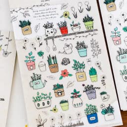 Korean Import Suatelier Potted Plant PVC Stickers DIY Scrapbooking Journey Diary Stationery Stickers School Supplies