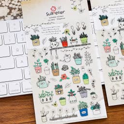 Korean Import Suatelier Potted Plant PVC Stickers DIY Scrapbooking Journey Diary Stationery Stickers School Supplies