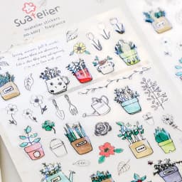 Korean Import Suatelier Potted Plant PVC Stickers DIY Scrapbooking Journey Diary Stationery Stickers School Supplies
