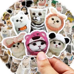 10/500/1000pcs Funny Cute Cat MEME Animals Stickers Kawaii Decals Scrapbooking Notebook Luggage Laptop Skateboard Sticker Toy