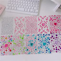 1/10pcs Acrylic Diamond Heart Stickers for Phone DIY Decoration Cute Small Glitter Crafts Scrapbooking
