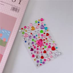 1/10pcs Acrylic Diamond Heart Stickers for Phone DIY Decoration Cute Small Glitter Crafts Scrapbooking