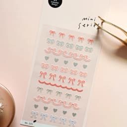 Korean Import Brand Suatelier Pink Silk Ribbon Bow Tie Mini Sticker Scrapbooking Diy Journaling Diary Stationery Sticker 121