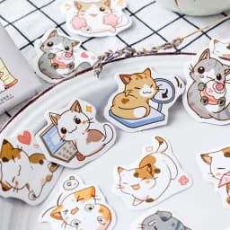 45 Pcs/Box My Naughty Cats Kawaii Mini Paper Sticker Diy Diary Album Scrapbooking Decoration School Supplies Stationery Stickers