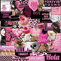 10/30/55PCS Cute Black Pink Word Decoration Scrapbooking PVC Sticker Aesthetic Stationery School Supplies